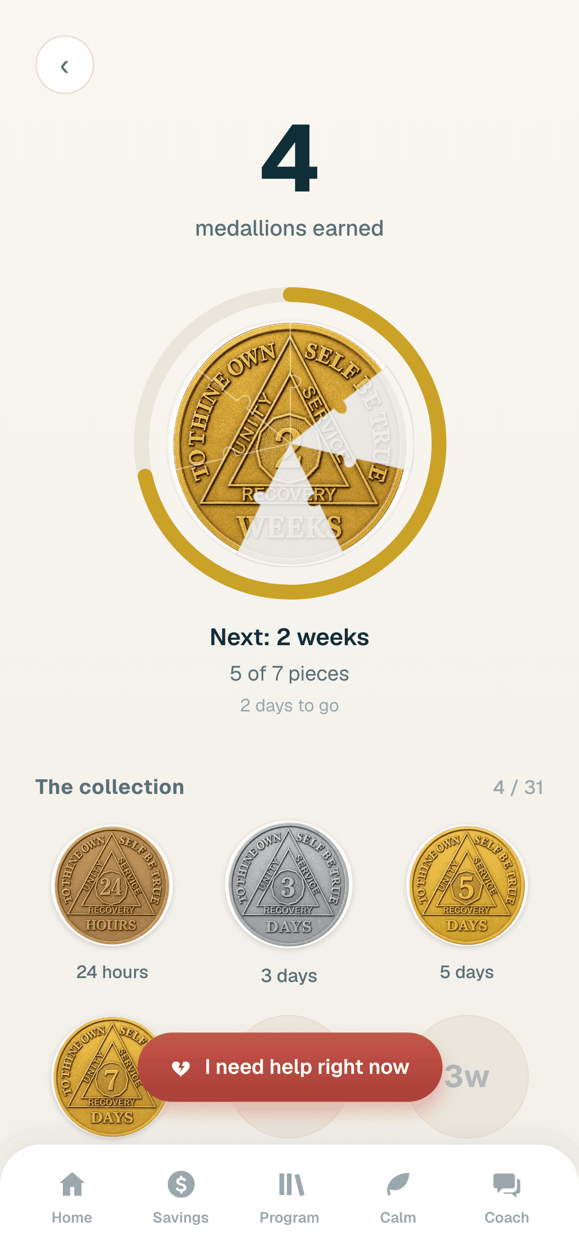 The Stay Dry medallion collection, each coin assembling piece by piece